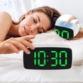 thumbnail image 4 of REGALWOVEN Dimmable LED Alarm Clock 2-Level Brightness, Wired Shaker, Snooze Function, Fits Bedside Table Black Housing With White Light 4.7"L x 1.6"W x 2.4"H, 4 of 6