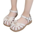thumbnail image 3 of NOKIO Girls' Closed Toe Mary Janes Kids Boho Sandals Kids Summer Sandals Girls' T-Strap Sandals Children Shoes Flat Sandals Hollow Beach Shoes Fashion Soft Sole Girls Boys Casual Sandals, 3 of 6