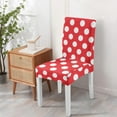 thumbnail image 7 of Dining Room Chair Covers 4pcs Spandex Super Fit Stretch Removable Washable Chair Seat Protector Cover for Home Party Hotel Wedding Ceremony, Universal Size (red & White Dots), 7 of 7