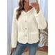 thumbnail image 4 of Abrigo Abierto para Mujer, Chaqueta con Ribete de Encaje, Ropa de Moda de Larga, Abrigo Tipo Gabardina. Crema M, 4 of 10