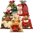 thumbnail image 4 of Christmas Decorations 5 Piece Set Set Drawstring Bag Santa Snowman Linen Bag, 4 of 4