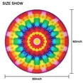 thumbnail image 6 of Rainbow Tie Dye Circular Pattern Round Tablecloth 60"x60",Wrinkle Wipeable Table Cloth for Kitchen Dining Room Picnic Patio Party, 6 of 6