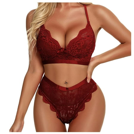 

Umitay Ladies Strap Lace Crochet Cutout Teddy Lingerie Embroidery Underwear