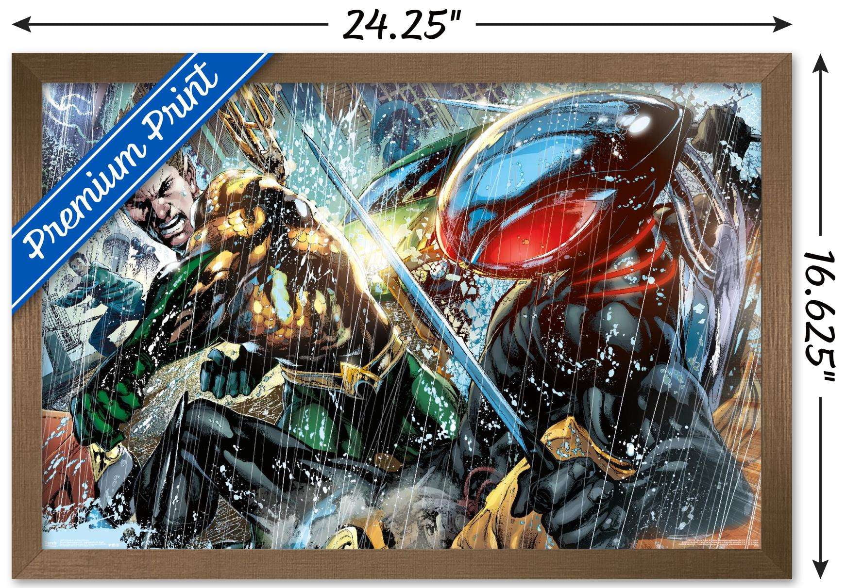 DC Comics - Aquaman - Aquaman vs. Black Manta Wall Poster, 14.725" x 22.375", Framed