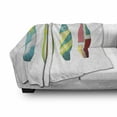 thumbnail image 3 of Surfboard Soft Flannel Fleece Throw Blanket, Colorful Tropical Geometric Designed Ornamental Water Sport Surf Objects, Cozy Plush for Indoor and Outdoor Use, 70" x 90", White Multicolor, by Ambesonne, 3 of 6