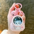 thumbnail image 3 of LHNFT Cute Cat LED Night Light Keychain, Pink Backpack Design, 2.16 x 1.77 inches, Light-up Star Sky Effect, 3 of 6
