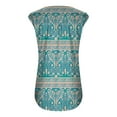 thumbnail image 4 of Summer Saving Usmisi Tank Tops Western Print V-Neck Sleeveless T Shirts for Women Button Down Plus Size Casual Tunic Vest Blouse Green XL Up to 65% off, 4 of 5