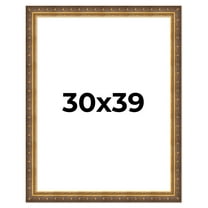 30x39 Frame Vintage Gold Solid Wood Picture Frame | 2.5 Inch Moulding Width | Ornate Bronze Museo