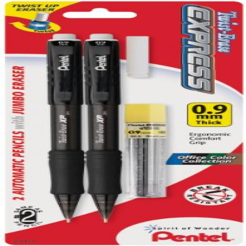 Pentel TwistErase Express Automatic Pencils .9mm 2/PkgBlack Walmart