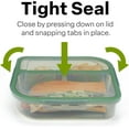 thumbnail image 3 of MyGo Container Large To-Go 3-Compartment Food Containers, Pack Of 3, 9-3/8" X 9-3/8" X 2-1/2", Reusable, Microwave Safe, NSF Certified, Smoke/Green, 3 of 5