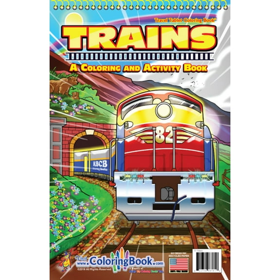 Trains Travel Tablet Coloring Book (5.5"x8.5)