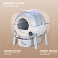 thumbnail image 6 of Self Cleaning Cat Litter Box/Automatic Kitty Litter boxes Less Smell/Large Wastes Bin Capacity No Scooping/Anti Pinch/Smart App Monitoring/Garbage Bag,White, 6 of 7