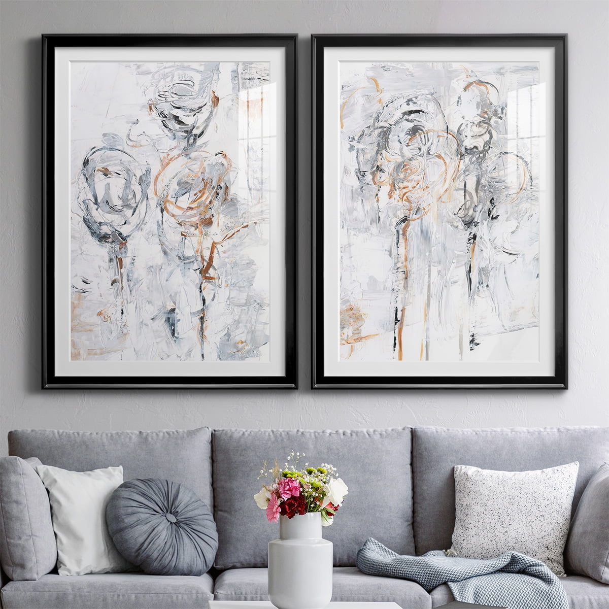 Wexford Home Spring Wildflowers I Premium Framed Print, 18.5" x 24.5" - Ready to Hang, Black (Set of 2)