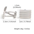 thumbnail image 2 of Gemelos cuadrados chapados en plata para hombre a la moda, 18 g, 2 of 3