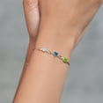 thumbnail image 4 of Gem Stone King 925 Silver and 10K Yellow Gold Bracelet for Women Lab Grown Diamond Persian Blue Moissanite (2.03 Cttw), 4 of 5