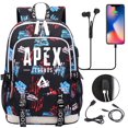 thumbnail image 3 of AMERTEER Students APEX Legends Bookbag USB Charging Port Daypack Lightweight Travel Bag Graphic Knapsack, 3 of 6