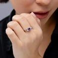 thumbnail image 4 of ANGARA Natural Amethyst and Diamond Twisted Vine Ring in 14K White & Rose Gold for Women (Size-5mm) | February Birthstone, Birthday, Anniversary, Jewelry Gift for Women | Natural Amethyst Ring, 4 of 10