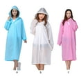 thumbnail image 3 of Bewildely Capa de lluvia Senderismo Chubasquero con capucha Poncho Color sólido Viaje Mujeres Hombres Ropa de lluvia Cubierta de lluvia Paraguas de lluvia, 3 of 5
