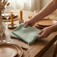 thumbnail image 4 of Accent Home 100% Cotton Linen Napkin Set of 12 18x18 inch Dinner Napkins - Washable Soft Premium Hotel Quality Reusable Napkins Perfect Table Napkins for Family Dinners, 4 of 10