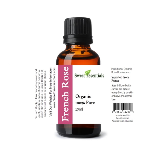 Organic French Rose Essential Oil Rosa Damascena 10ml Imported From France 100 Pure Undiluted Therapeutic Grade Aromatherapy Perfect For Diffusers Hair Skin And Nail Care Walmart Com Walmart Com
