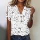 thumbnail image 1 of Fiudx Ofertas Flash Del Día Blusa de Manga Corta de Verano con Cuello En V para Mujer, Sexy, Informal, con Estampado Regular, 1 of 5