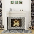 thumbnail image 4 of Gymax 38x31in Single Panel Fireplace Screen Solid Wrought Iron Mesh Fire Spark Guard, 4 of 10