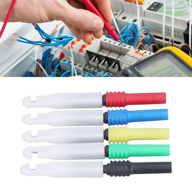 Spptty 0.7mm Test Pins,Wire Piercing Needle,5PCS/Set 0.7mm Mini Test Pins Multimeter Probes Wire Piercing Needles With Sheath J.30009