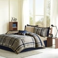 thumbnail image 5 of Gracie Mills Lirael 7-Piece Plaid Microfiber Comforter Set Navy Taupe Twin, 5 of 5