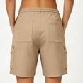 thumbnail image 5 of Women Stretchy Cargo Shorts High Waisted Shorts for Women Knee Length Summer Casual Shorts Khaki L, 5 of 9