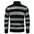 thumbnail image 3 of HaoXianJian Men's Slim Fitted Striped Turtleneck Sweater Casual Cable Knit Pullover Sweaters Men's Fall Winter Fashion Long Sleeve Clothing, 3 of 4