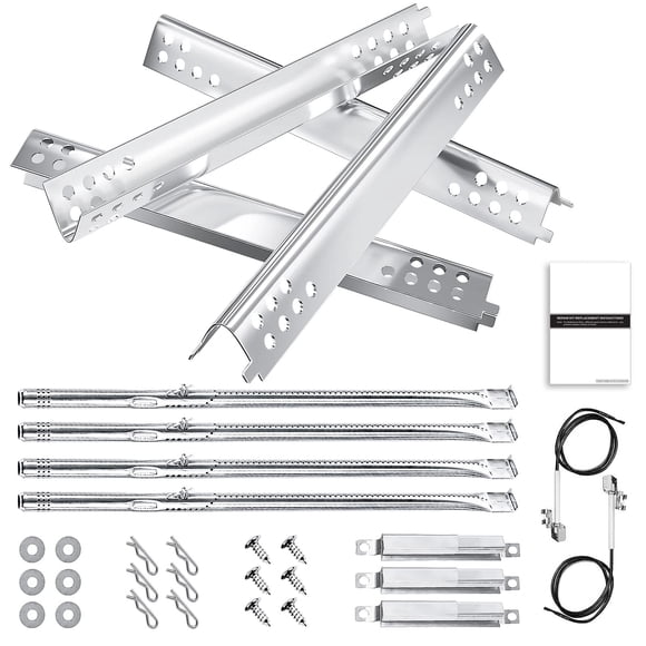 Hisencn Ensembles de Gril pour Charbroil Performance 475 4 Brûleurs, Plaque Chauffante de Gril, Brûleur, Tube Croisé pour Charbroil 463347017, 463361017, 4636