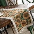 thumbnail image 4 of Jute Table Runner Table Runner Decoration  Jute Table Runner Jute Table Runner  Sunflower Pattern American Style With Tassels Table Runner Decoration For Party, 4 of 5