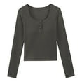 thumbnail image 2 of Women's Tops Long Sleeve Under $10 Summer Long Sleeve Round-Neck Comfy Regular Tank Tops, 2 of 6