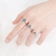 thumbnail image 5 of Anillo de plata de ley 925 para mujer, oro pt950, 50 puntos, 1 quilate, moissanita, seis garras, anillo en T con lunares, accesorio de moda, 5 of 5