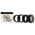thumbnail image 1 of Juego de anillos de boda de silicona de 2 capas con líneas - Plata-Camuflaje de ROQ para hombre - Anillo de 4 x 8 mm, 1 of 1