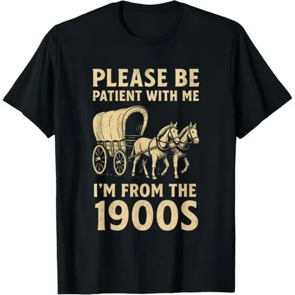 100% Cotton Vintage 1900s Retro Dad T-Shirt, Funny Century Themed Graphic Tee for Fathers Day, 100% Cotton Unisex Crewneck Short Sleeve, Classic Old School Humor S Golf Gift T-Shirt For Men and Women