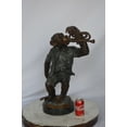 thumbnail image 3 of Nifao Monkey With Trumpet Bronze Statue – Home Decor Sculpture, 24"L x 12"W x 26"H, 3 of 9