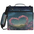 thumbnail image 2 of Zipper Binder with Shoulder Strap 2 inch 3 Ring Waterproof File Folder Organizer Bag 500 Sheet Heart-shaped Garlands Float, 2 of 8
