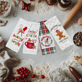 thumbnail image 2 of Serafina Home Holiday Christmas Kitchen Dish Hand Towels - Set of 4 100% Cotton Red Green White Plaid Baking Spirits Bright, Gingerbread & Hot Cocoa Designs – 25" x 15" Multipurpose Towels, 2 of 5