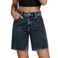 thumbnail image 3 of Women's High Waisted Baggy Denim Shorts Jorts Casual Summer Trendy, 3 of 5