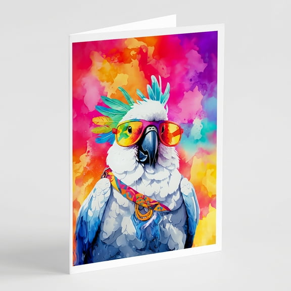 Hippie Animal Cockatoo Greeting Cards Pack of 8 7 in x 5 in