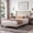 Beige, variant on CONCETTA Full Size Bed Frame with Wingback Fabric Upholstered Headboard and Wooden Slats Support, No Box Spring Needed, Easy Assembly, Beige