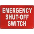 thumbnail image 4 of EMERGENCY SHUT OFF SWITCH SIGN (7x10,Red,Aluminum) -ref21422, 4 of 5