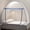 Blue, variant on No Assembly Required Mongolian Tent Mosquito Net - 1-Second Setup, 360° Full Coverage, Portable Foldable All-Season Bed Canopy with U-Shaped Zipper & Scalloped Edges for Bedroom, Camping, Travel
