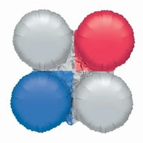 24 inch Magicarch Large - Red, Silver, Blue Anagram Foil Mylar Balloon - Party Supplies Decorations