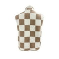 thumbnail image 4 of Womens Plaid Fleece Vest Hooded Sleeveless Gilet Winter Lightweight Casual Loose Jacket Cardigan Outerwear with Pockets, 4 of 9