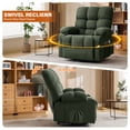 thumbnail image 3 of UHOMEPRO Swivel Recliner Chair with Massage and Heat, 360 Degree Swivel Rocker Recliner for Adults, Wide Seat Manual Recliner Chair with Cup Holders, USB Charging, Side Pockets, Green, 3 of 11