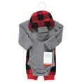 thumbnail image 2 of Hudson Baby Boys Thermal Preemie Layette Set 4pc Long Sleeve Outfit, Buffalo Plaid, Preemie, 2 of 2
