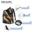 thumbnail image 3 of Balery Golden White Fire Dragon Mochila Clásica Impresa Básica para Viaje, Mochila Escolar Resistente al Agua, Mochila de Lona con Correas Ajustables-Medium, 3 of 5