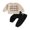 Khaki, variant on Kids Toddler Baby Boy 2Pcs Fall Outfit Long Sleeve Motorcycle Print Sweatshirt Trousers Set Toddler Clothes